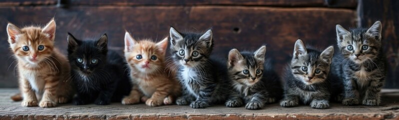 Obraz premium Kittens background. Banner