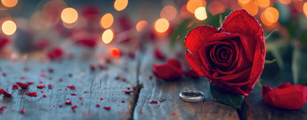 Affectionate backdrop for Valentine's, roses