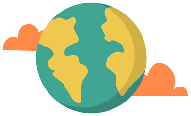 planet earth sticker vector illustration