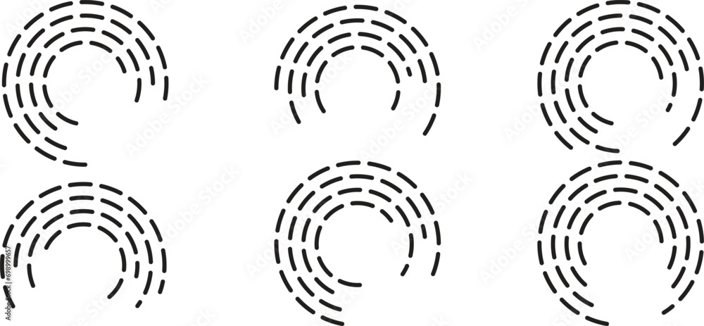 Aufkleber abstract halftone dots in circle form background. set of halftone round circle vector frame, halfton
