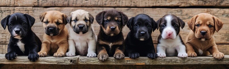 Cute puppies background.  Banner