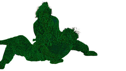 Powerful image of jiu-jitsu submission.