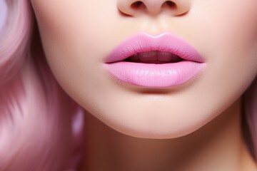 Elegance in Simplicity: A Macro Shot of Glossy Lips: