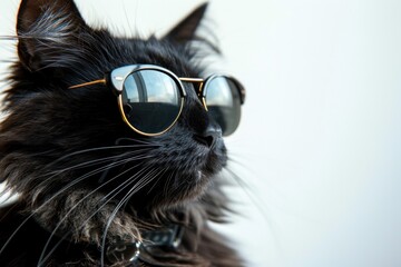 Obraz premium Confident, stylish mature cat with whiskers, capturing the essence of urban sophistication