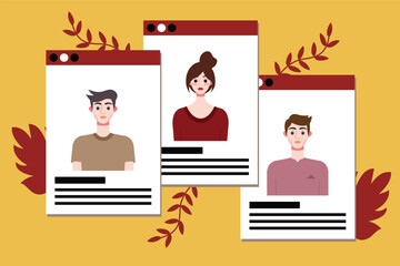 Social media concept. Vector illustration in flat style. Group of people.