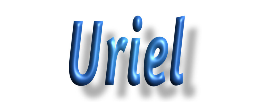 Uriel - lettering - light blue color, embossed tubular font, transparent background, holiday party design, vector project		

