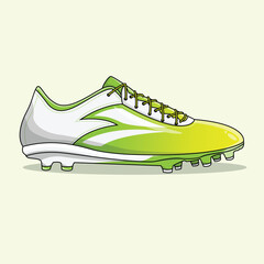 The Illustration of Football Shoes Fly Green Gradient