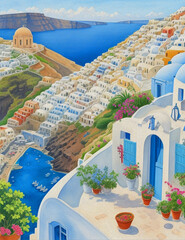 Santorini island, Greece. - obrazy, fototapety, plakaty