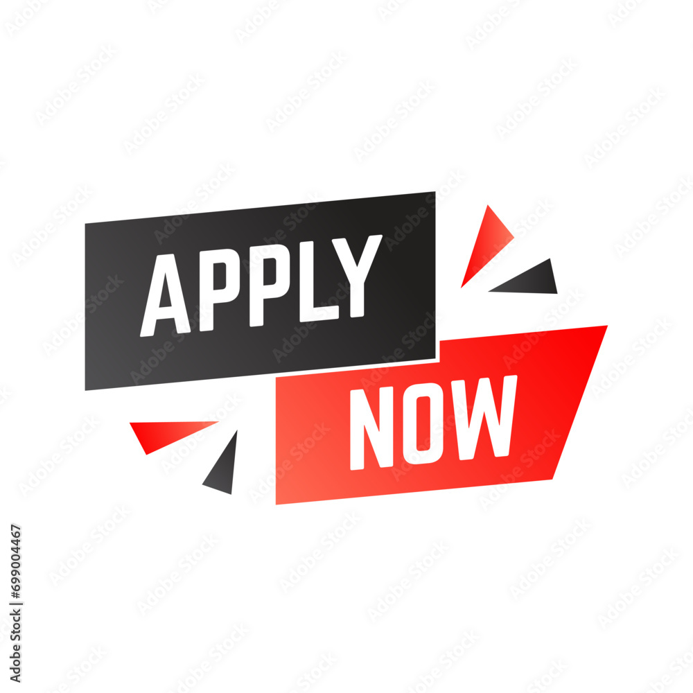 Poster apply now job submit button icon. vector apply now button.