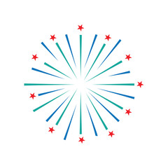 Fireworks display celebration on white background