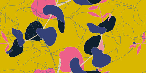 Naklejka premium Abstract floral backdrop. Suitable for email header, post in social networks, advertising, events and page cover, banner, background, corporate style, business card, poster. 