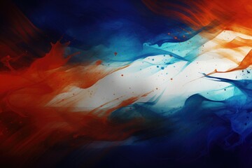 abstract blue and red watercolor splashes background for design, Indian flag colors tech wallpaper, AI Generated