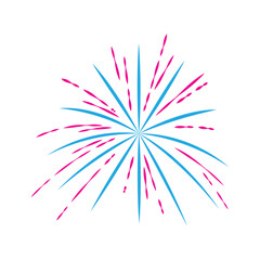 Fireworks display celebration on white background