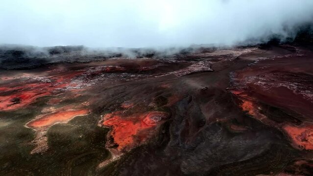 The Plaine des Sables on Reunion Island aerial view 