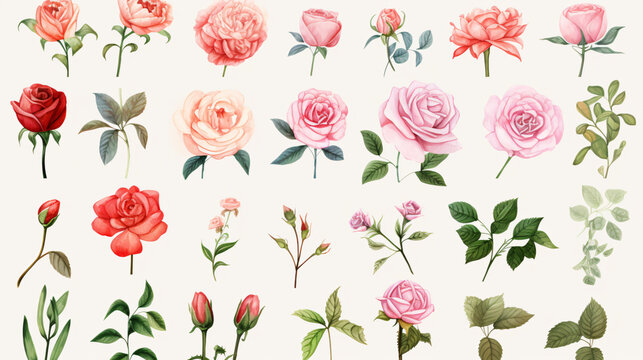 Watercolor Rose Clipart Create Beautiful