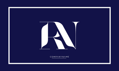 Alphabet letters RN or NR logo monogram
