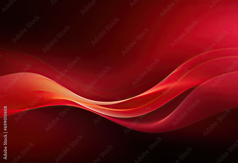 Aufkleber 3d abstract red wave background, a dynamic red and black wavy background suitable for modern and edg