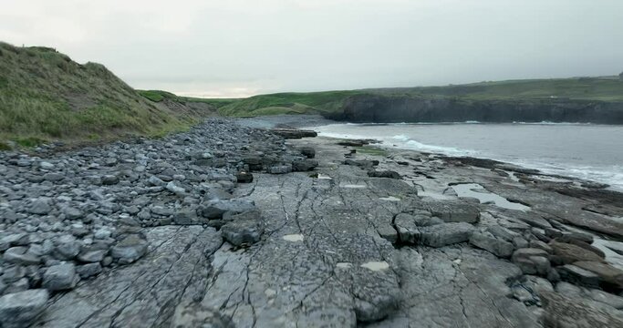 Rocky shores. Landscapes of the Wild Atlantic Way. The waters of the Celtic Sea