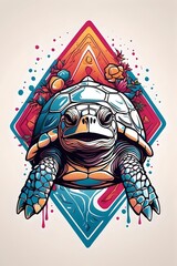 Trippy Turtle RVCA-Inspired Vector Art for T-Shirt Awesomeness