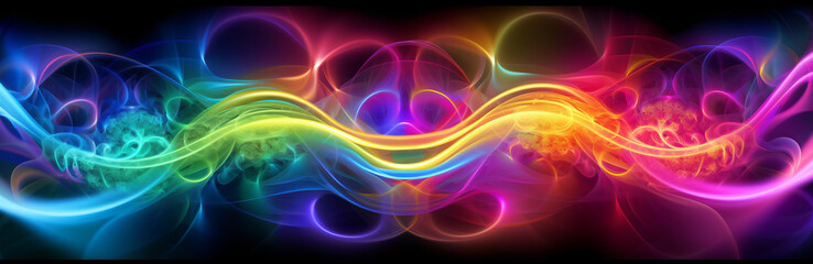 abstract background with fractal designs in rainbow colors for presentation, banner, love - obrazy, fototapety, plakaty