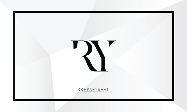 RY or YR Alphabet letters logo monogram