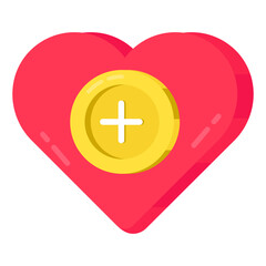 Fototapeta premium Vector design of add love, flat icon