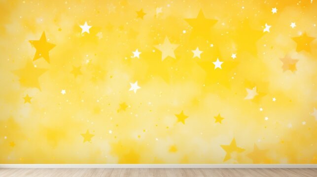 Many large stars Some overlap yellow background