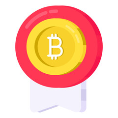 An icon design of bitcoin award

