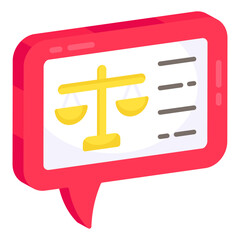 Trendy design icon of law chat

