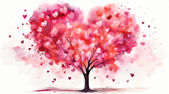 The tree of love. Heart tree. Symbol of love. Heart