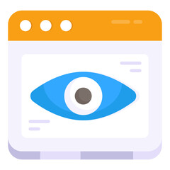Eye on web page, icon of web monitoring

