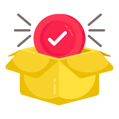 Trendy design icon of verified package 

