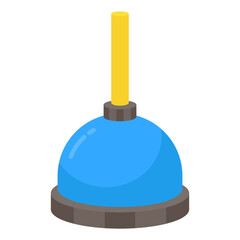 Editable design icon of plunger

