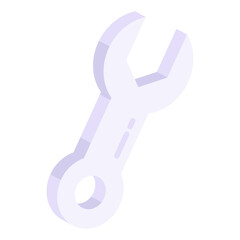 Editable design icon of wrench 

