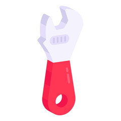 Editable design icon of spanner

