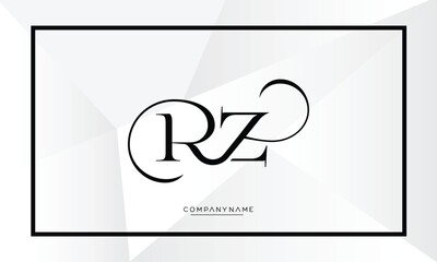Alphabet letters RZ or ZR logo monogram
