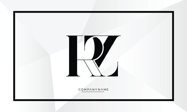 Alphabet letters RZ or ZR logo monogram
