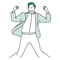 Business man, businessperson or employee staff people cartoon. Company professional minimalist illustration vector