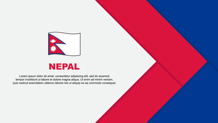 Nepal Flag Abstract Background Design Template. Nepal Independence Day Banner Cartoon Vector Illustration. Nepal Cartoon - obrazy, fototapety, plakaty