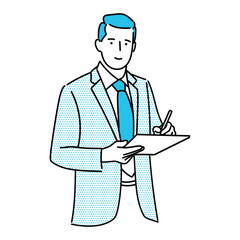 Business man, businessperson or employee staff people cartoon. Company professional minimalist illustration vector