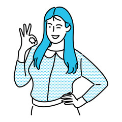 Business woman, businessperson or female employee staff people cartoon. Company professional minimalist illustration vector