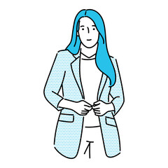 Business woman, businessperson or female employee staff people cartoon. Company professional minimalist illustration vector