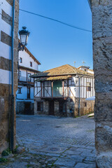 Streets and houses of the beautiful town of Candelario, in Salamanca, Spain.