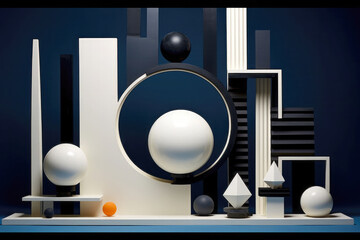 Abstract geometric background 3D render
