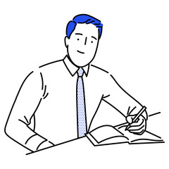 Business man, businessperson or employee staff people cartoon. Company professional minimalist illustration vector