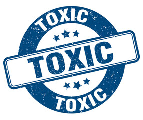 toxic stamp. toxic label. round grunge sign