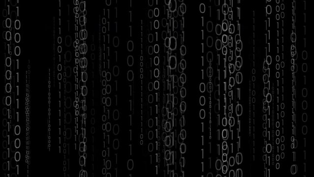 Cyberspace binary matrix digital bits 0 1 code technology rain. Digital futuristic abstract particles cyberspace background.