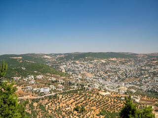 Fototapeta na wymiar Ajlun city and castle, north of Amman, Jordan, Middle East