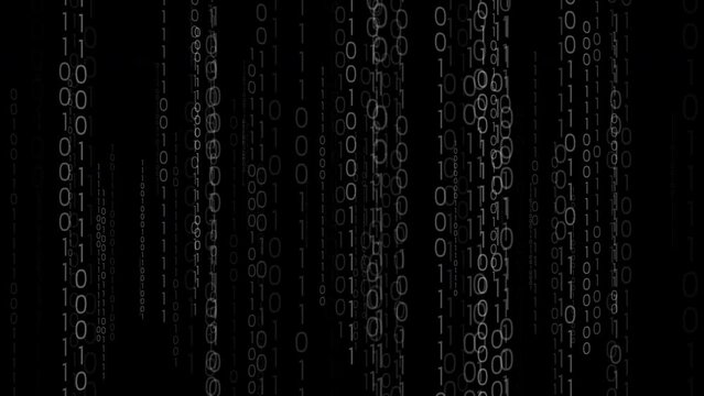 Cyberspace binary matrix digital bits 0 1 code technology rain. Digital futuristic abstract particles cyberspace background.