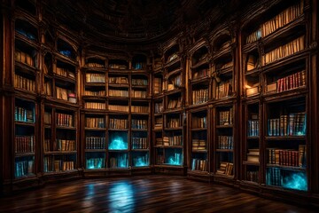 libraries with full brown color in the hall abstract background 